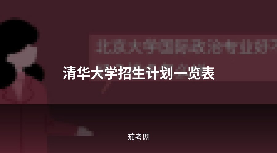 清华大学招生计划一览表
