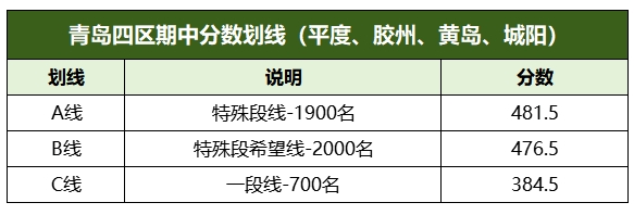 2024山东青岛、菏泽、烟台、德州高三期中考试成绩划线